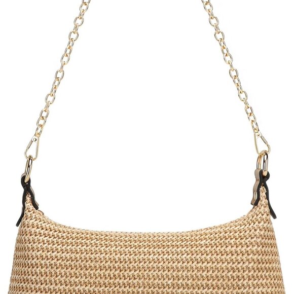 Handbags - Women Straw Shoulder Bag Small Woven Beach Tote Purse Summer Casual
